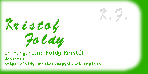 kristof foldy business card
