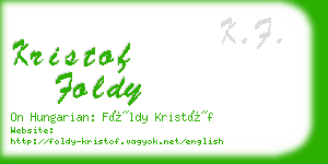 kristof foldy business card